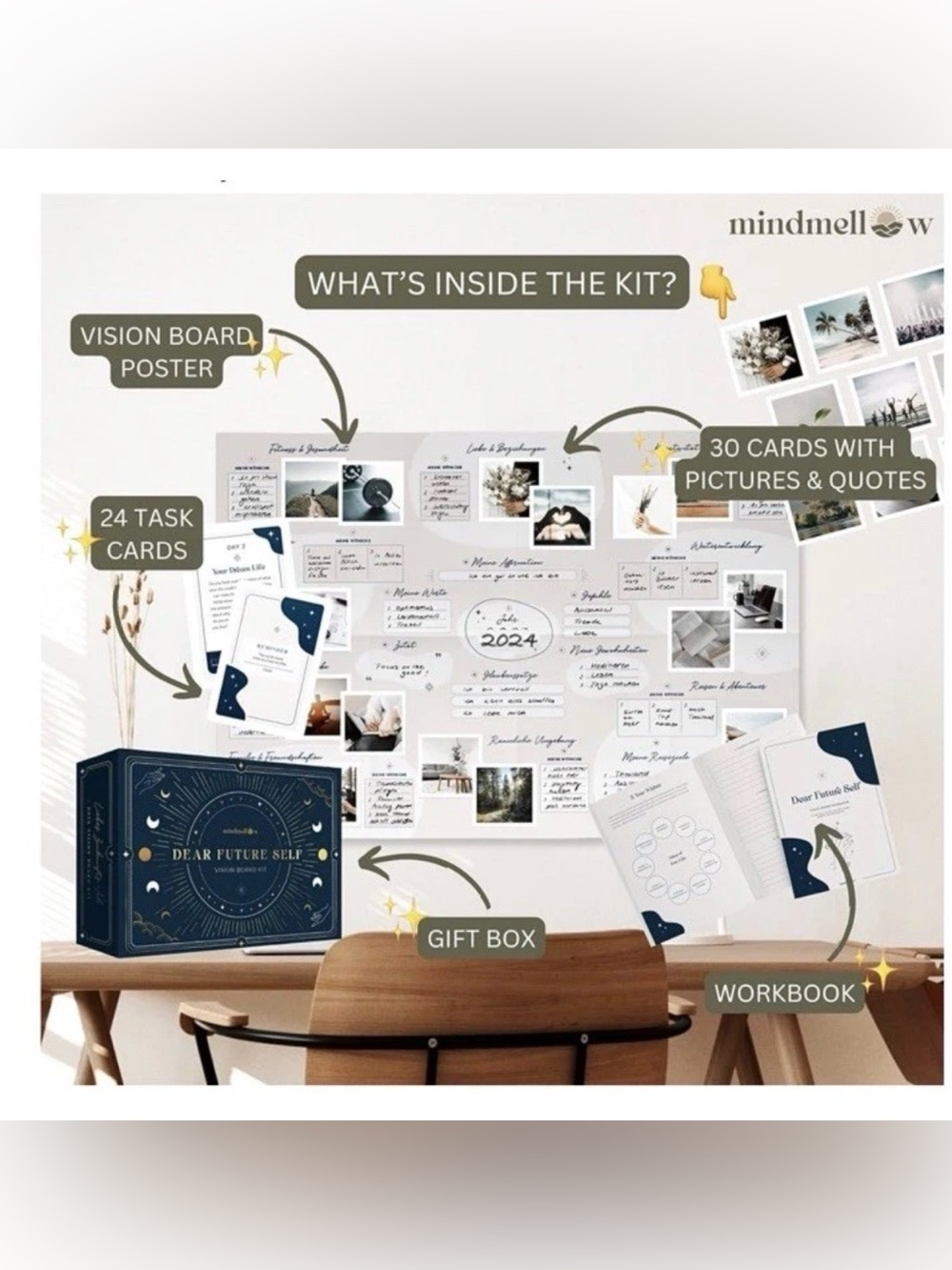 NEW Vision Board Kit ''Dear Future Self'' New Year Birthday Ambitious Gift